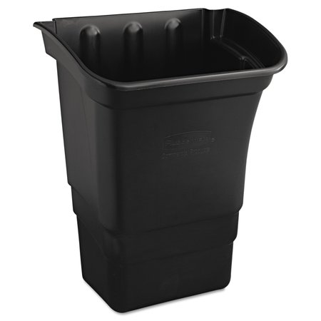 RUBBERMAID COMMERCIAL 8 gal Rectangular Trash Can, Black, Open Top, Polyethylene FG335388BLA
